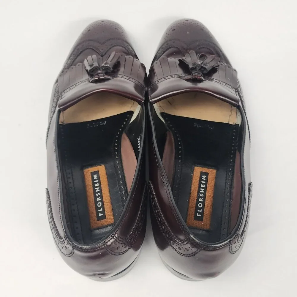 Florsheim Men's 10.5‎ Lexington Wingtip Dress Shoe Tassel Burgundy Leather